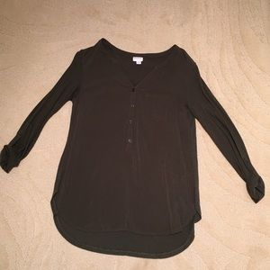 Dark Green 1/4 Button Up Top